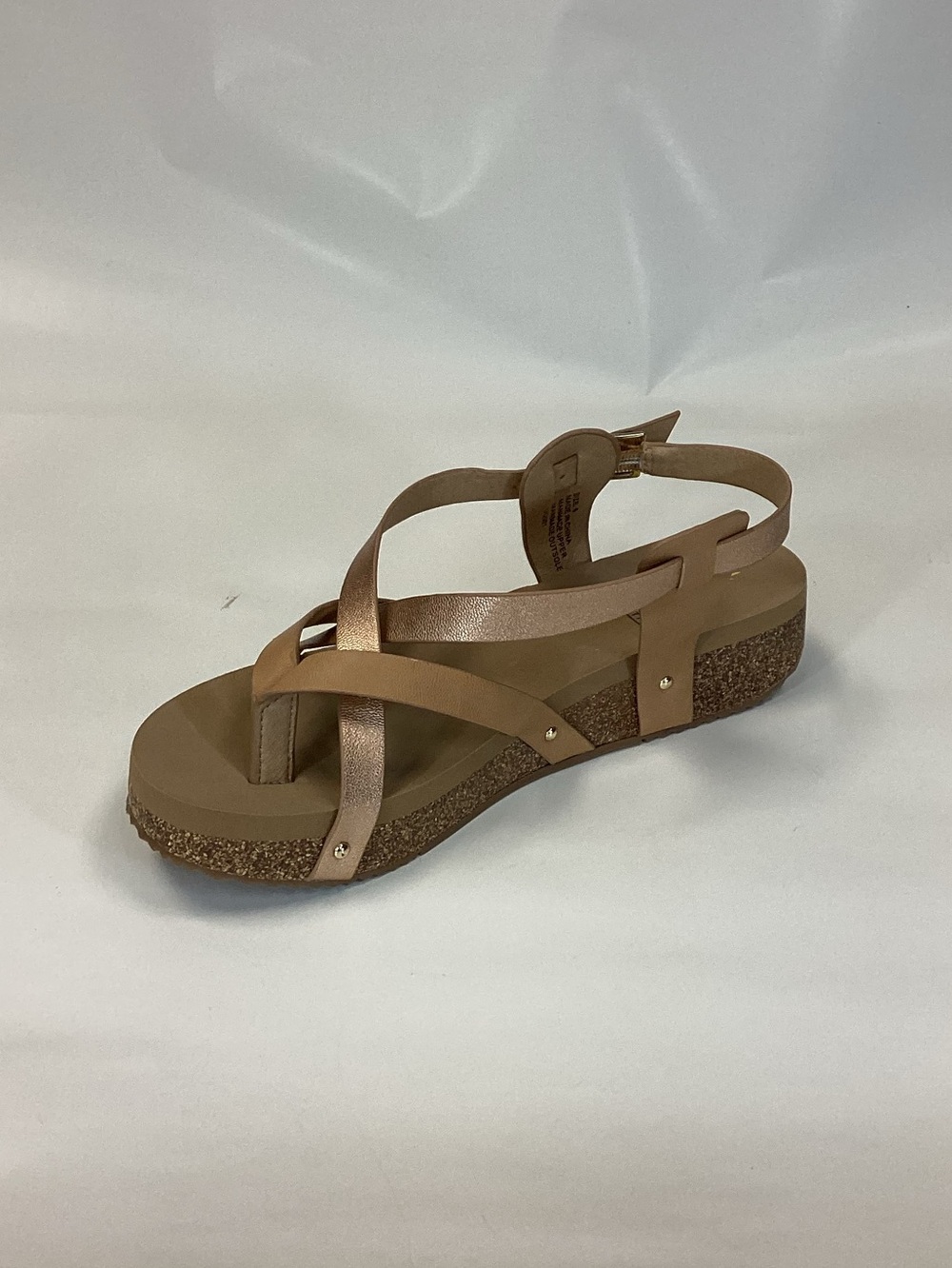 Volatile Metallic Tan Crisscross Slingback Sandal